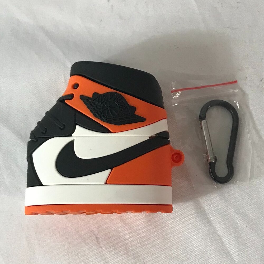 Jordan 1 Air Pod Pro Orange/White Sport Cut Full Cut Shoe Style Case